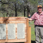 Dan Jarvis with plaques of Temple Hill history